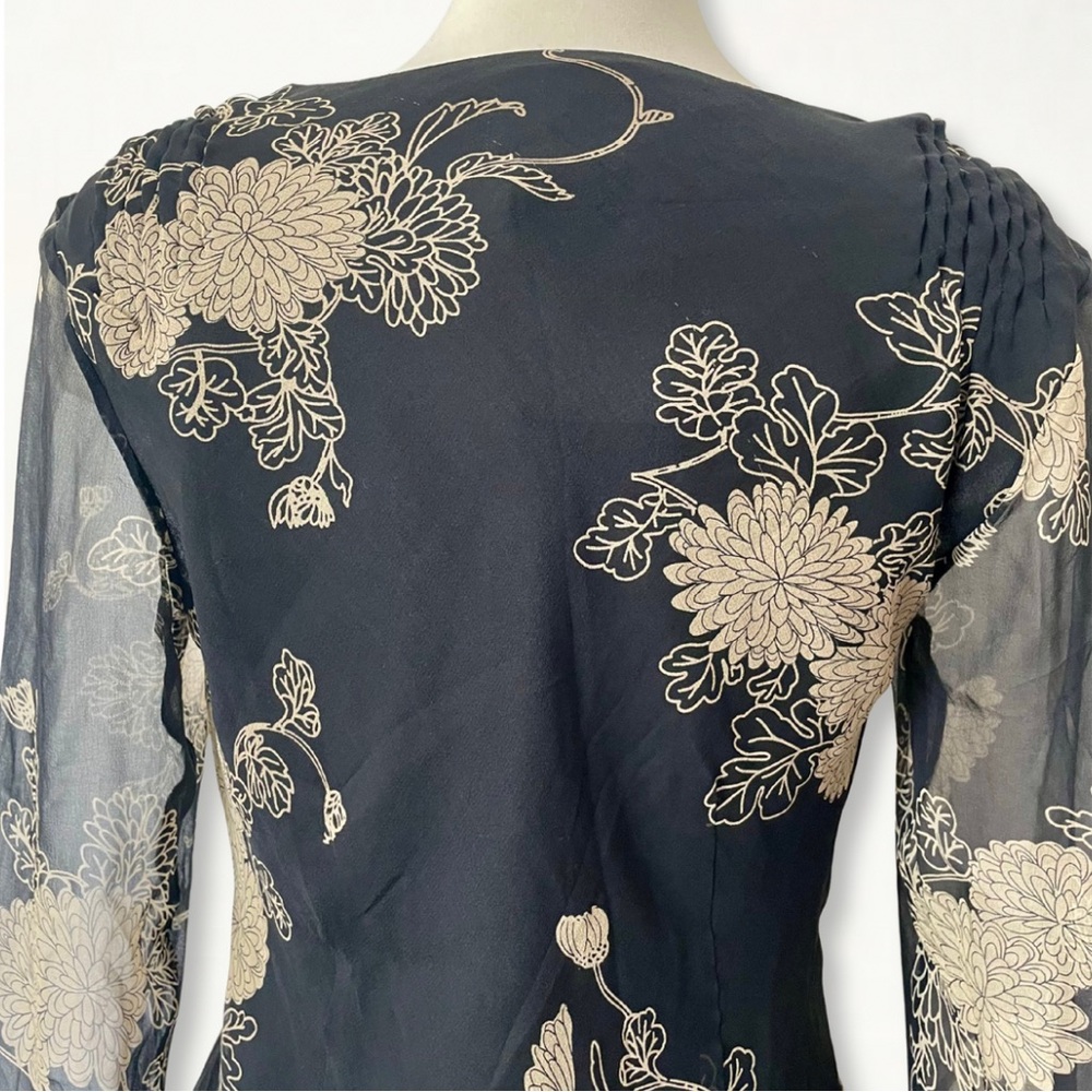 NWT Vintage 90s Y2K Ice Sheer Floral Chiffon Romantic Flowy Top Size 6 - Picture 8 of 11